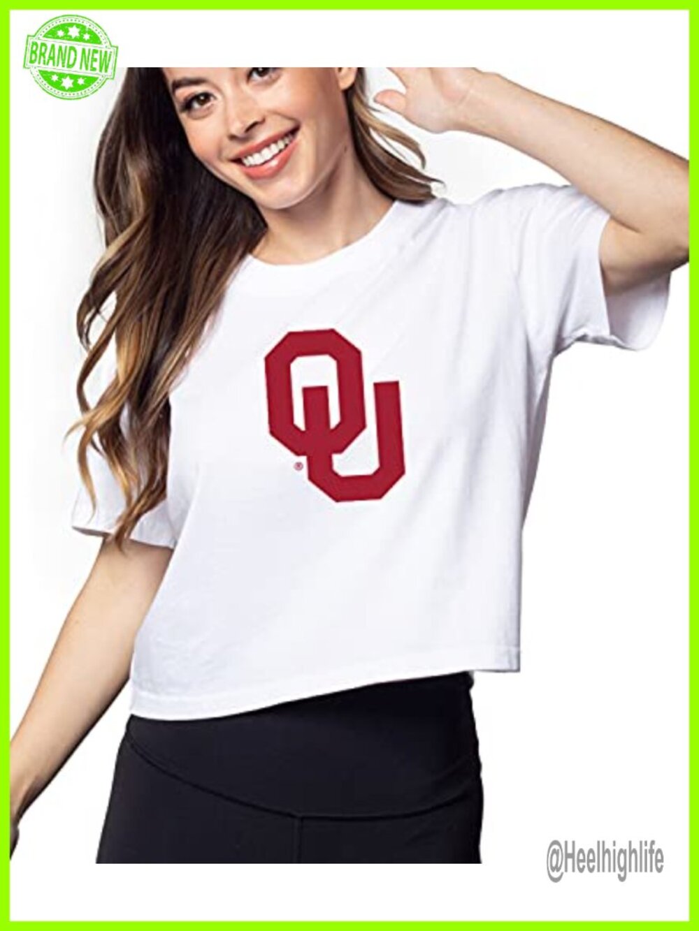 chicka-d Oklahoma Sooners Cropped Tee NCAA Game Day Shirt